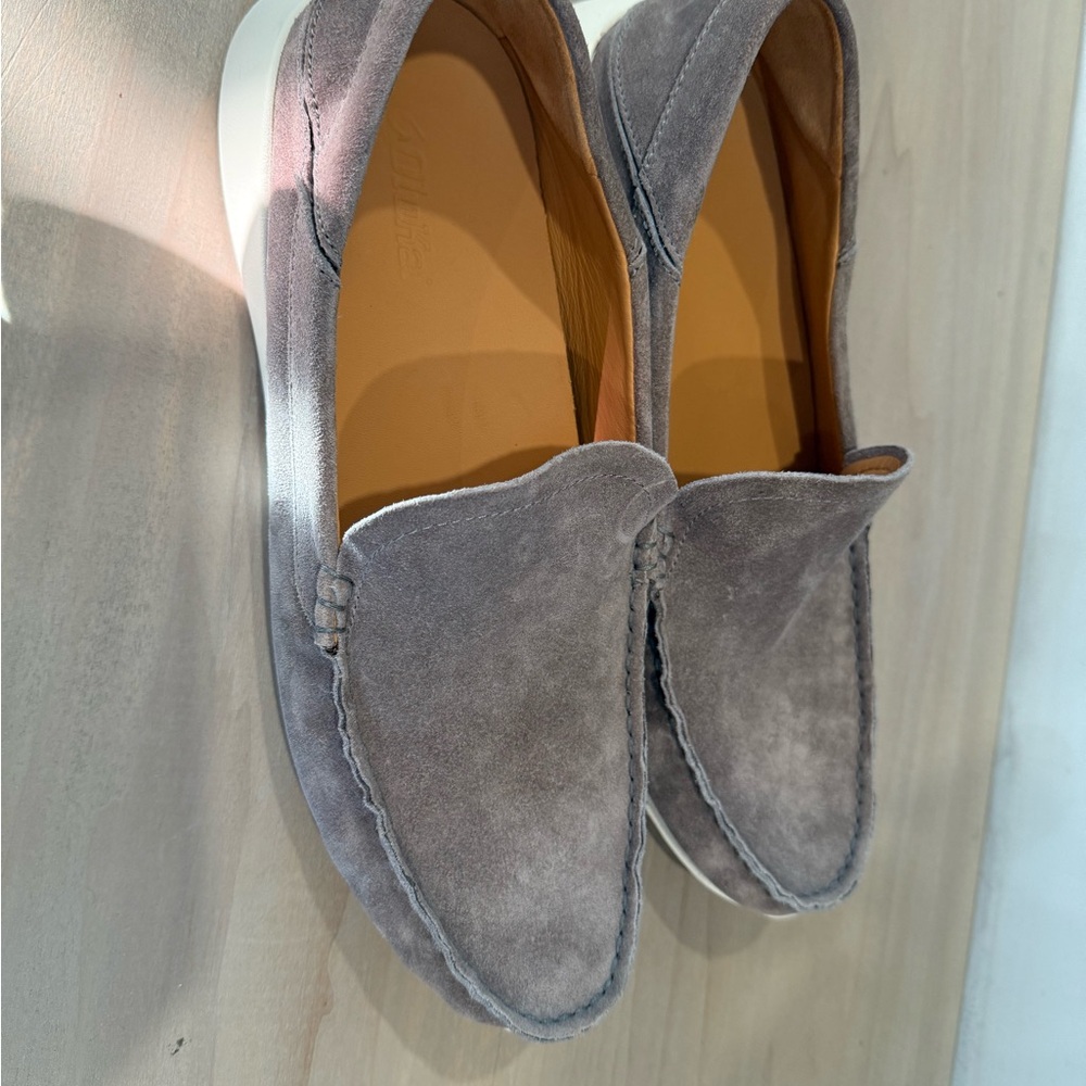 Olukai cooler gray suede loafers